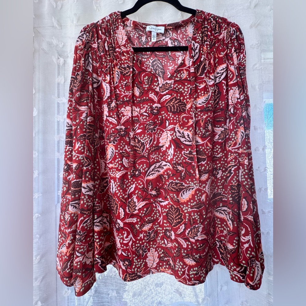 Jessica Simpson Leslie Boho Bell Sleeve Mother Nature Blouse